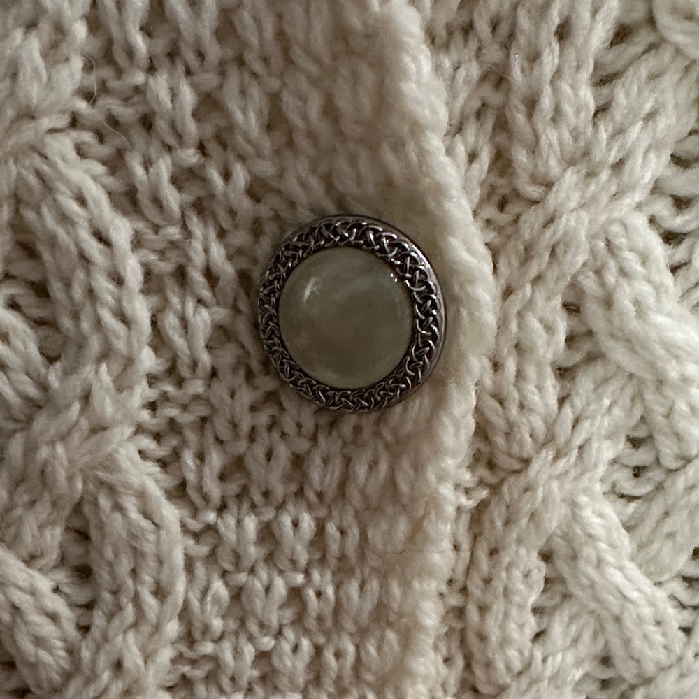 Aran Crafts Cream Cable-Knit Button-Front Cardigan - Picture 4 of 5